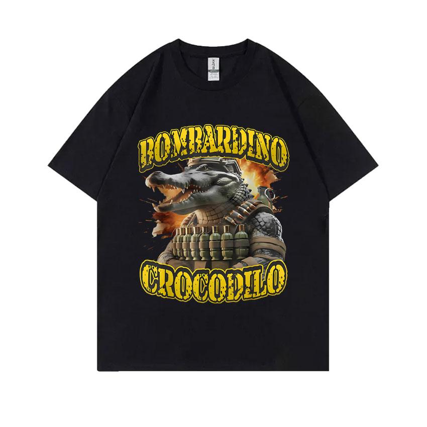 Hot Sale Italian Brainrot Funny Meme T Shirt Tralalero Tralala Tung Tung Tung Sahur Brr Brr Patapim Bombardiro Crocodilo T-shirt