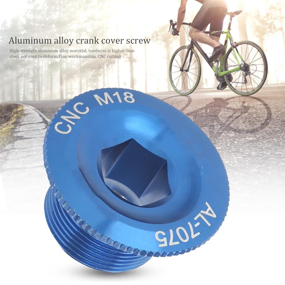 4PCS Blue Bike Crank Arm Bolts M18 Crank Screw Cap Durable Bicycle Crank Fixing Bolts Bike