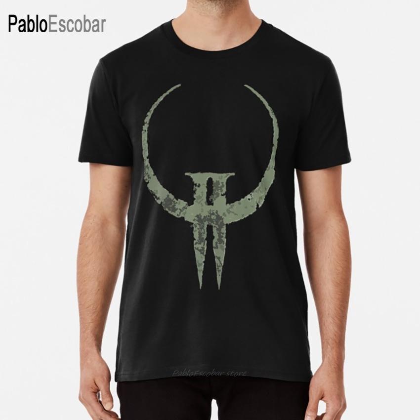 Футболка Quake II Quake 2 II Id Software Логотип Carmack Fatal1ty Мужская Хлопковая Футболка Модная Унисекс Футболка 4XL 5XL
