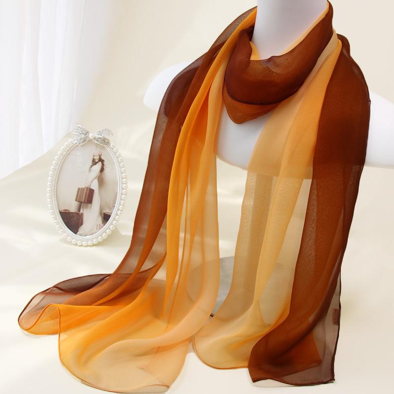 Spring Style Cicada Wings Long Silk Scarf for Women Spring and Autumn Thin Style Fashionable and Versatile Georgette Multi-color Printed Long Scarf