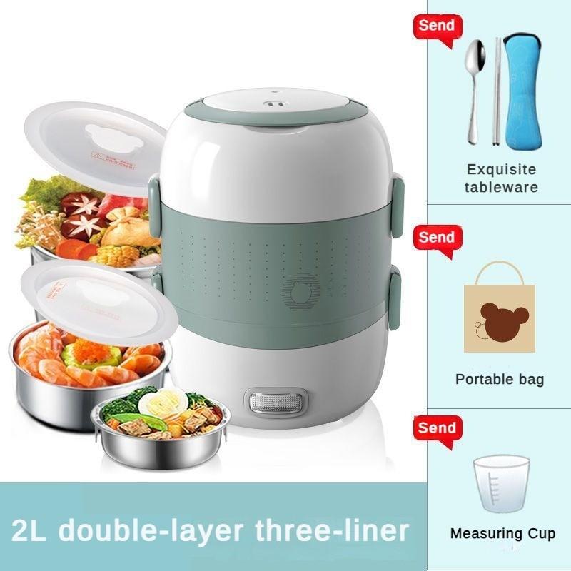 Electric Lunch Box Single and Double Layer Convertible Large Capacity Bento Boxes Heating Self Heating Steaming and Cooking Hot Rice Equipment