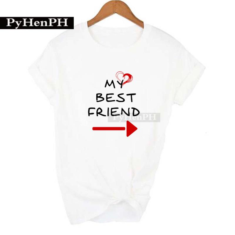 My Best Friend 2Trendy Letter Inha T-shirt, Best Friend's Best Friend's Short-sleeved Top Graphic T Shirts Harajuku