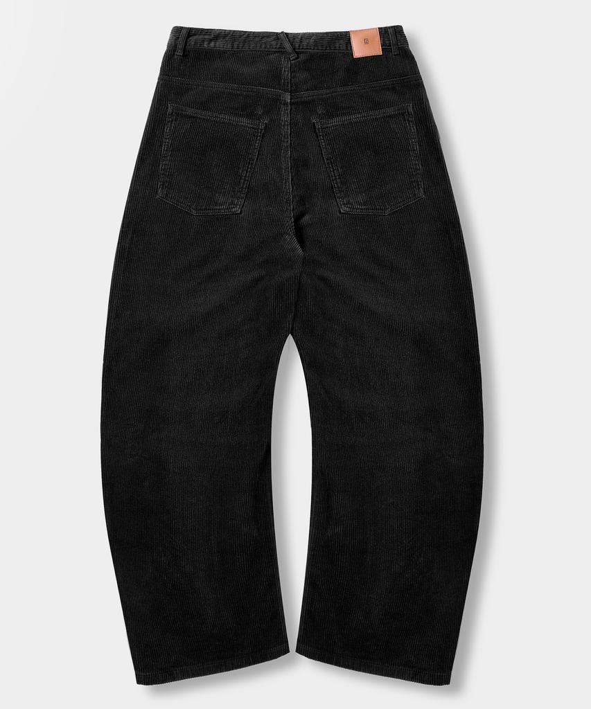 Димтитеулбеулэг Базовые стирающие штаны Essential Fade Wash с изогнутым кроем_Вельветовые Черные