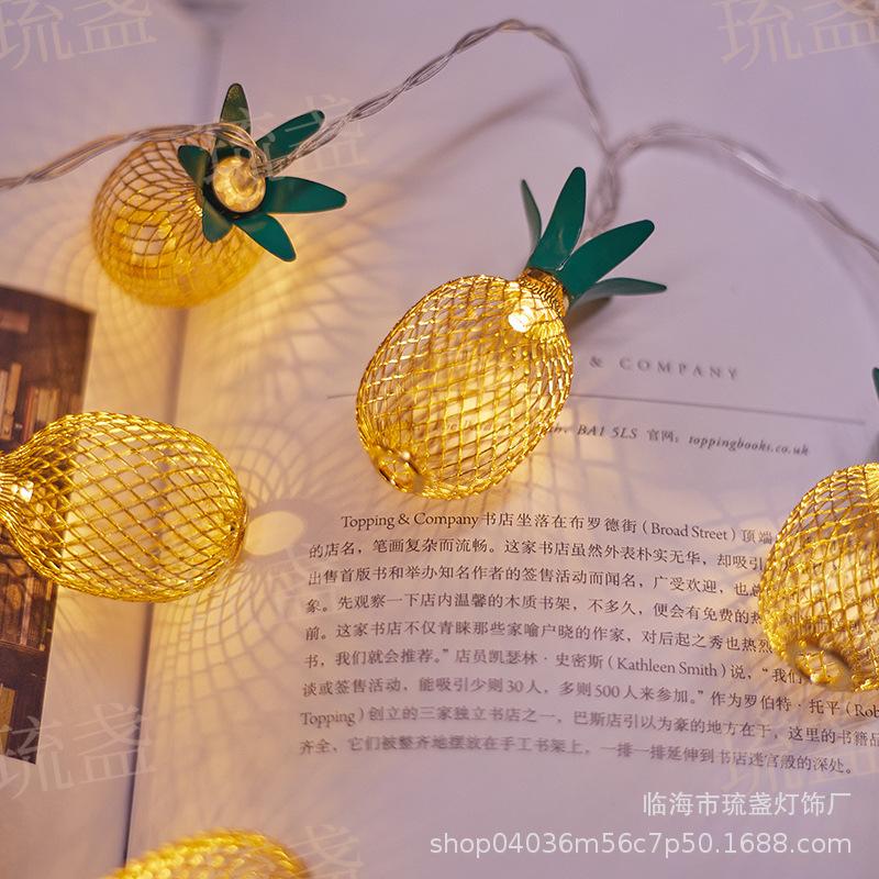 Металлическая комната сад вечеринка свадьба огни на открытом воздухе батарейки работающие рождественские декоративные феи светодиодные гирлянды ананас