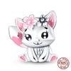 Original Owl Beads 100% 925 Silver Lucky Cat Elephant Charms Fit Original 925 Bracelet DIY Jewelry Making Women's Gift