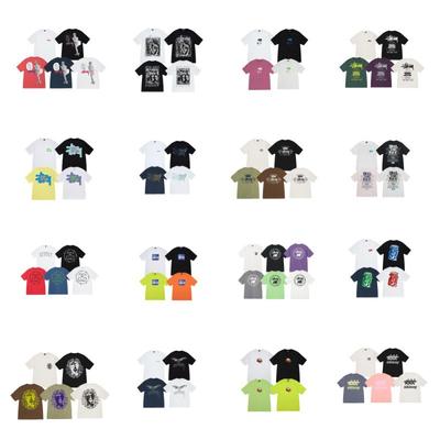 Mens Loose Fit Cotton Blend Short Sleeve T-Shirt With Cartoon Print Breathable Casual Tee Teens Adults
