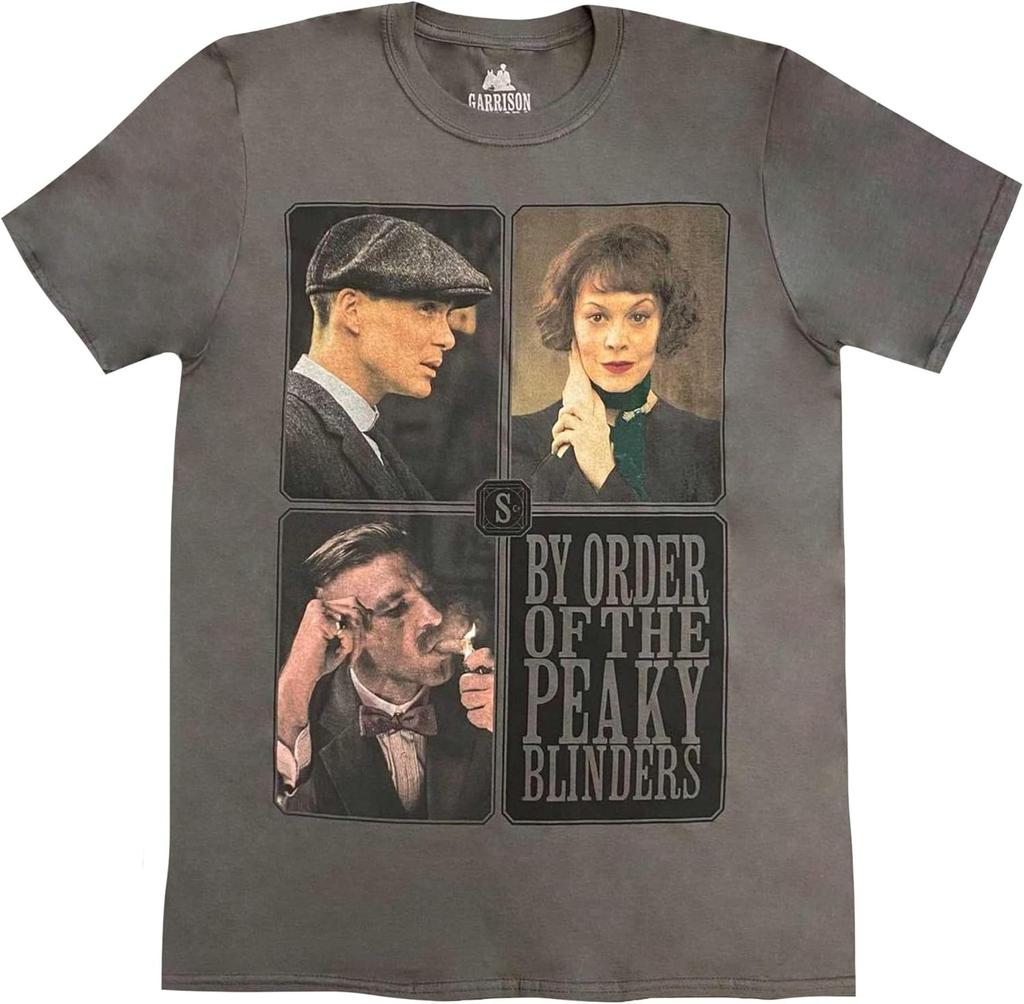 Peaky Blinders Unisex Adult Cotton Portrait Plaid T-Shirt