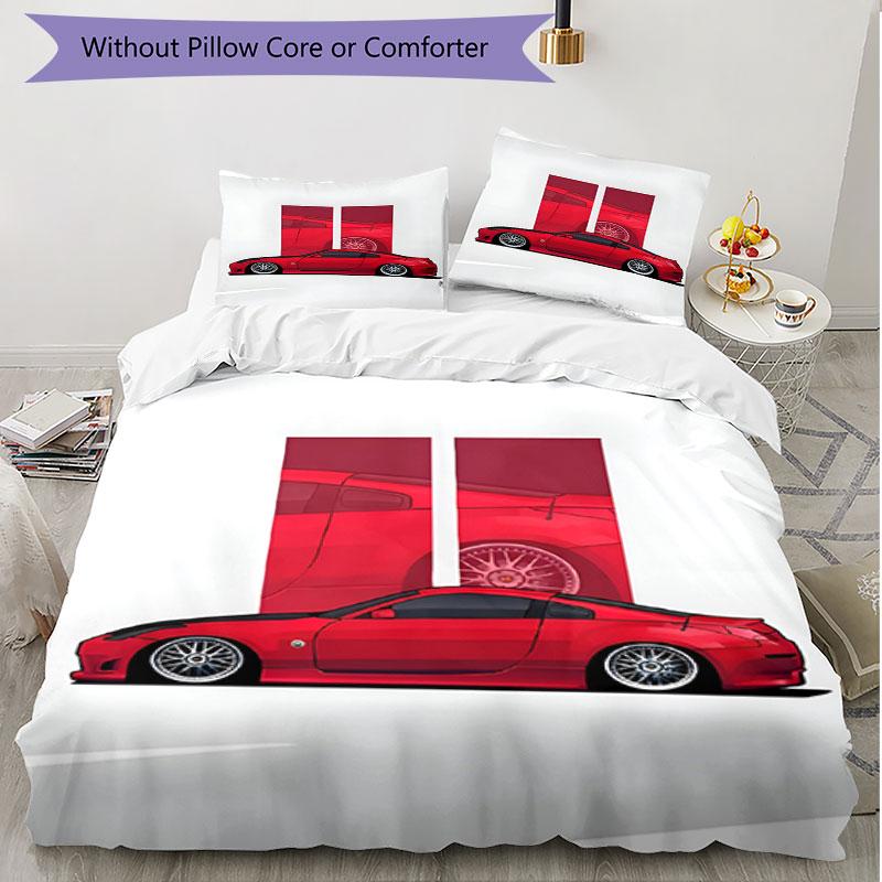 3pcs Duvet Cover Set (1*Duvet Cover + 2*Pillowcase, Without Core), Fast & Furious Print Soft All‑Season Bedding Set, Home Bedroom Decor Gift