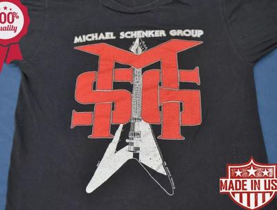 80039s Футболка с логотипом Michael Schenker Group, черная, все размеры, унисекс