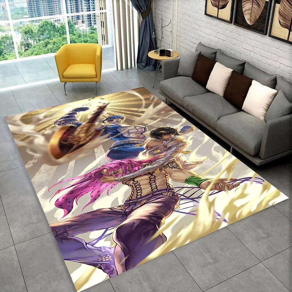 3D Мультяшный Ковер-Коврик по Мотивам Аниме 'JoJo's Bizarre Adventure' для Гостиной, Спальни, Дома, Декора Дивана, Детский Нескользящий Коврик для Игр