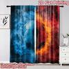 2D flat printing 2pcs Curtain Drapes Fire and Ice Soccer Digital Printed Polyester Drapes Party Decorations Perfect for Holiday