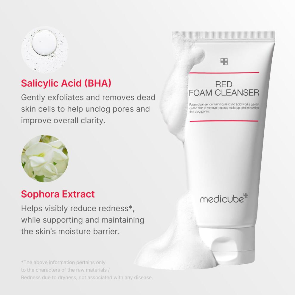 medicube Red Foam Cleanser 120ml - Deeply cleanses, remove impurities, control sebum, | Korean Skincare