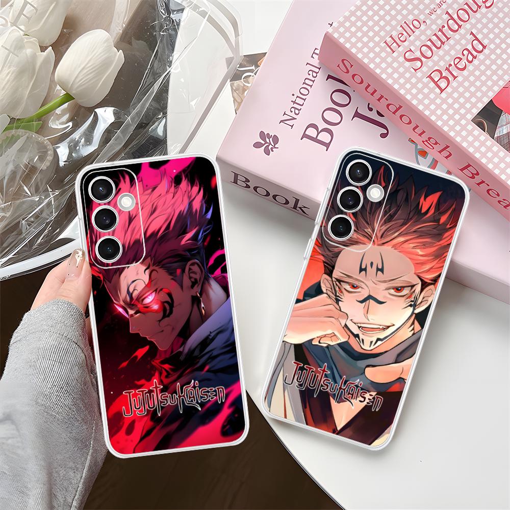 Чехол для мобильного телефона Jujutsu Kaisen Сукуна для Samsung Galaxy S25 S24 S23 S22 S21Plus FE Ультрапрозрачный Цветной Чехол Красивый Роскошный