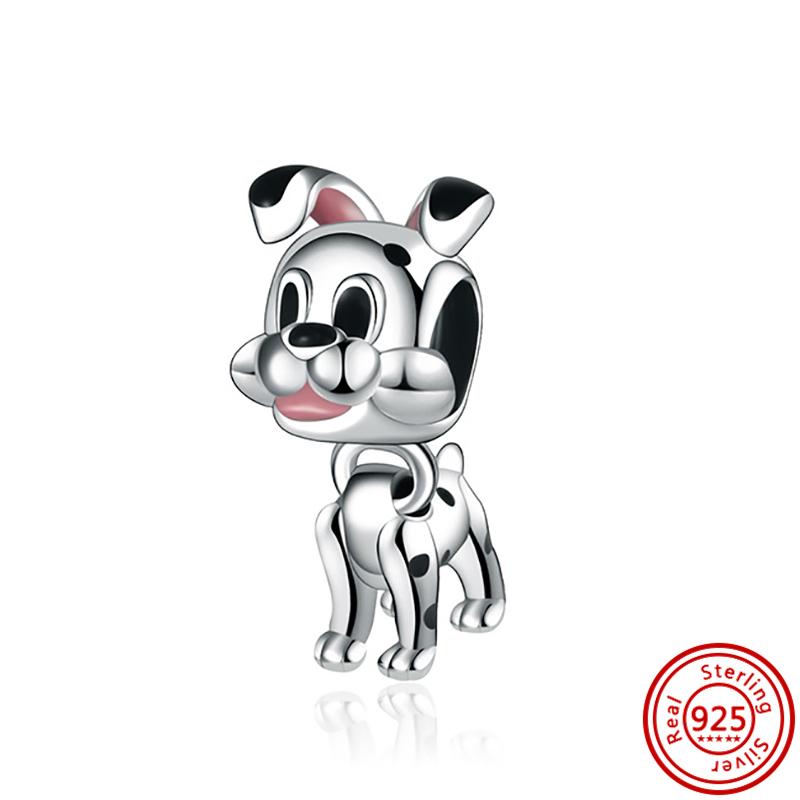 925 медь Милая серия животных Кошка Собака Слон Единорог Птица Подвеска Бусины удачи Подходят для оригинального браслета с шармами Pantaro DIY Циркон
