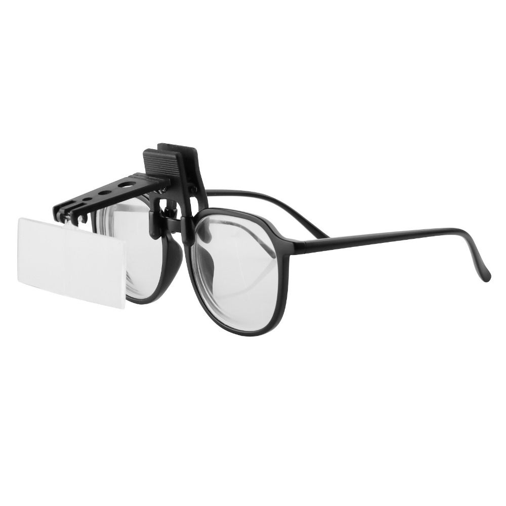 Hands Free Magnifying Glass Folding Clip On Eyeglass New LED Magnifier