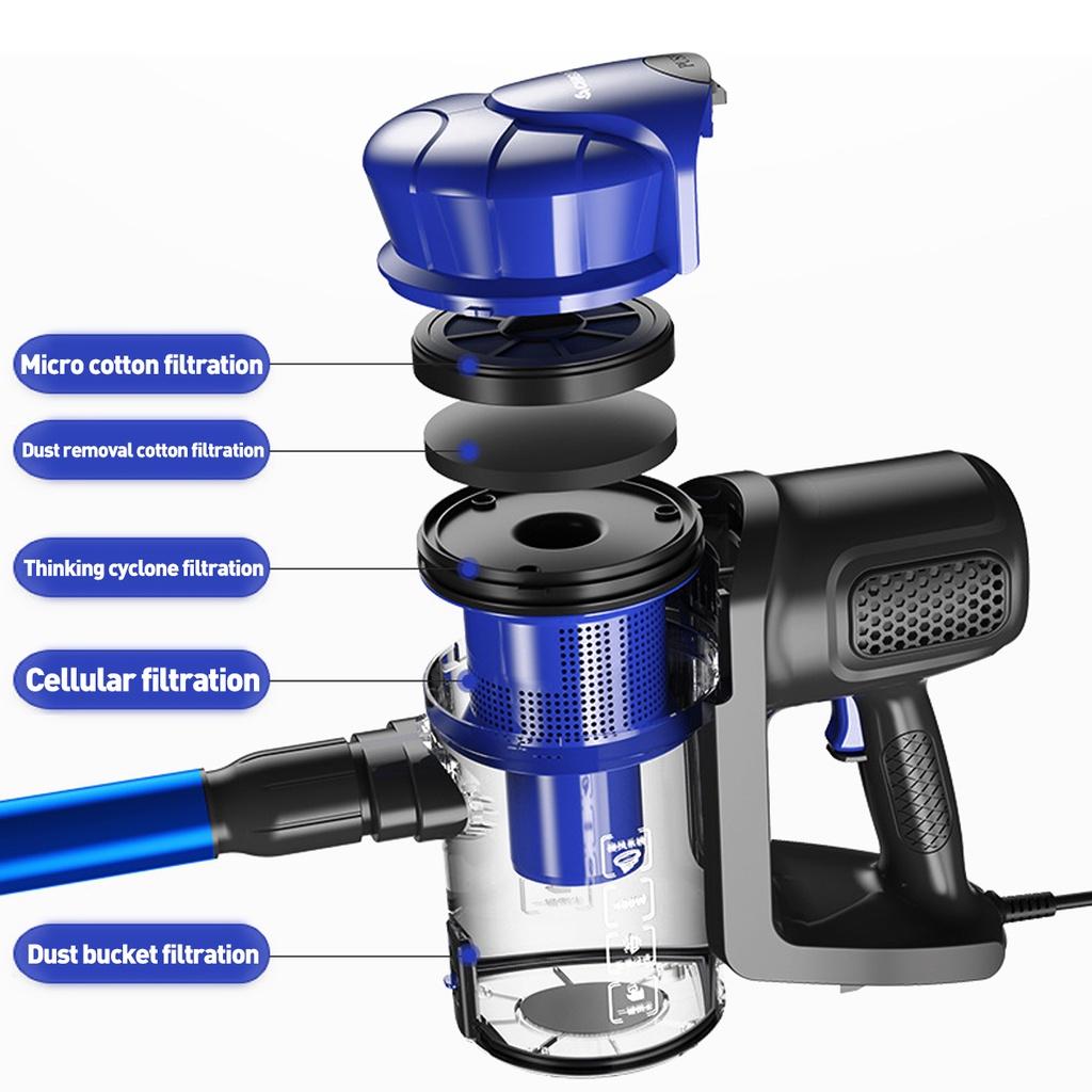 400W 220V 13800pa Vertical Handheld Vacuum Cleaner with 1L Dustbin 13800Pa Powerful Suction For Household Home Cleaning Mute Dust