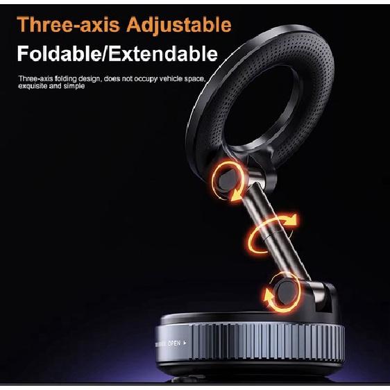 “Magnetic Car Phone Holder 360° Rotation Suction Cup Dashboard Windshield Mount”