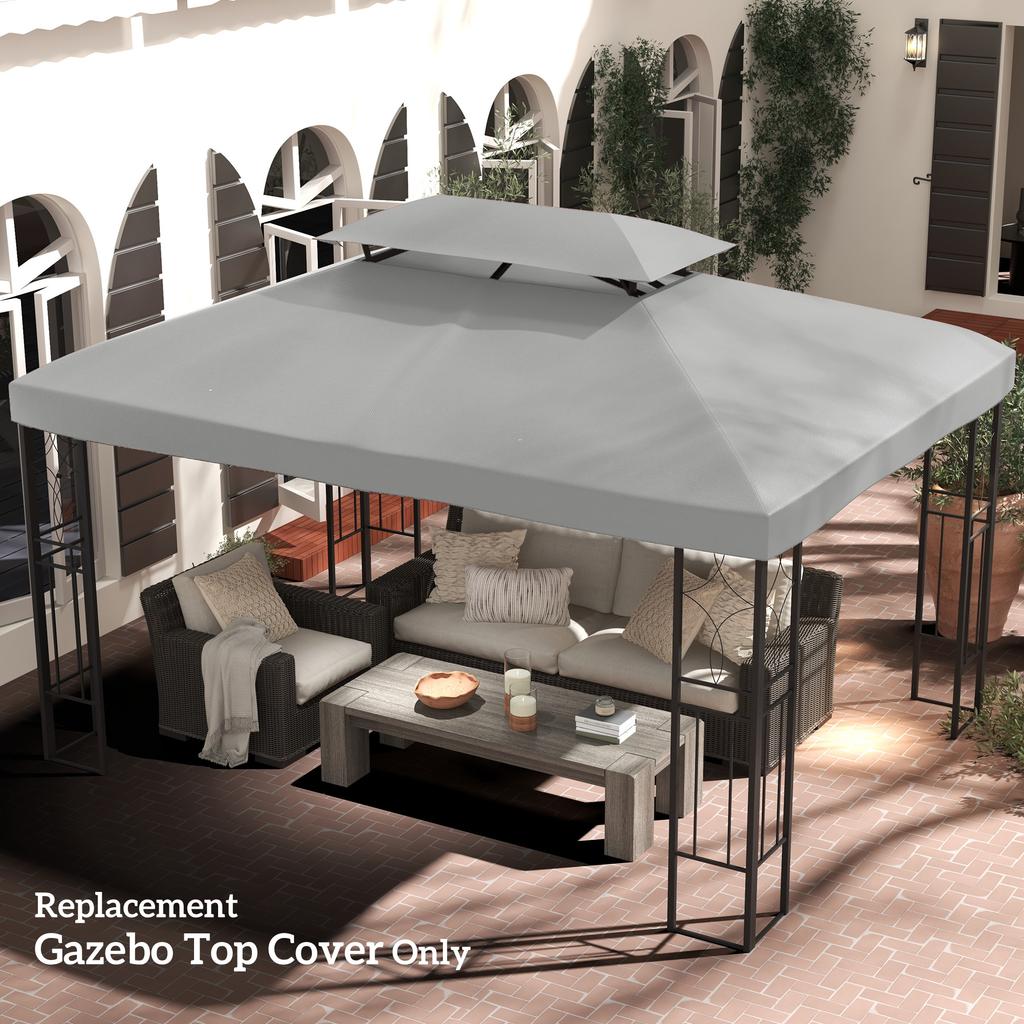 Gazebo Roof Replacement For 3 X 4m Frames Light Grey