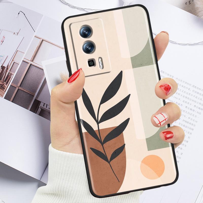 Vintage Flower Leaves For Xiaomi Redmi 9A 9C 9AT 10C 9 9T 10 12C 13C 8 12 K60 A1 K50 K40 5G Black Soft Phone Case