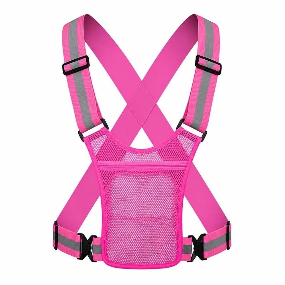 Adjustable Elastic Hi Vis Vest with Pockets Safety Vest Jacket for Running Cycling