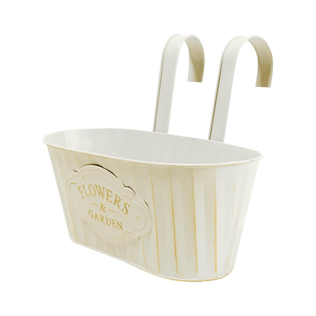 Уличные растения Кашпо Черные металлические железные подвесные цветочные горшки Террасы Перила Забор Ведра Современные Бохо Настенные Оконные Ящики Подставки для растений Крючки Крыльцо