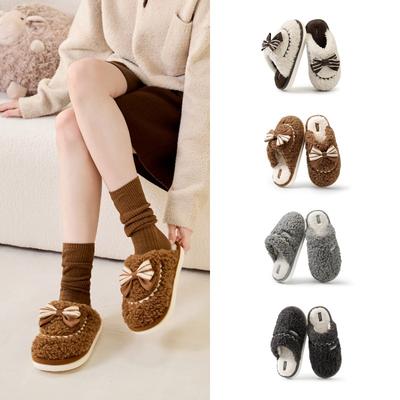 Хлопковая обувь, Внутренний флис для тепла, Утолщенные плюшевые туфли и тапочки