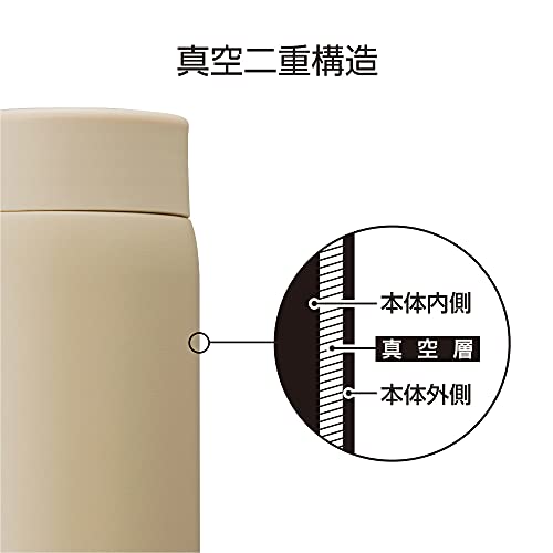 Doshisha Fluffy Air Mug Bottle, 16.2 fl oz (480 ml), Latte Beige