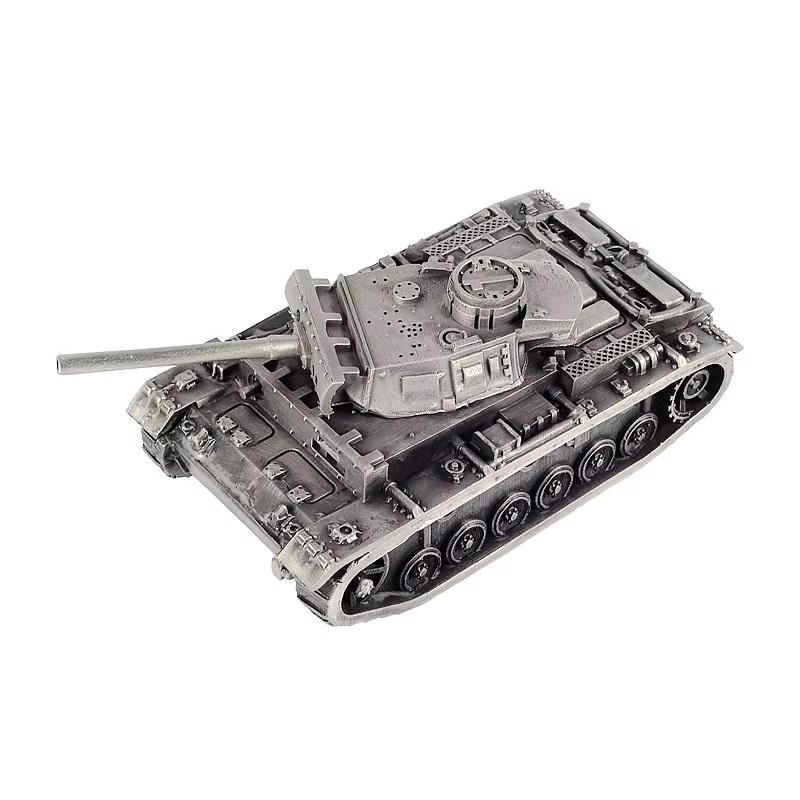 Сплав бак 1 / 72 полностью металлический Модель Военного Танка Украшение Не вращающийся домашний декор с деревянной коробкой