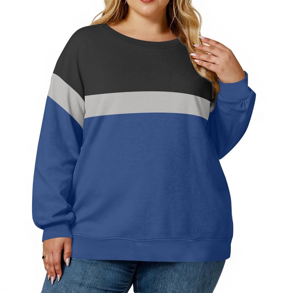 Plus Size Sweatshirt For  Women Oversized Crewneck Long Sleeve Pullover Tops