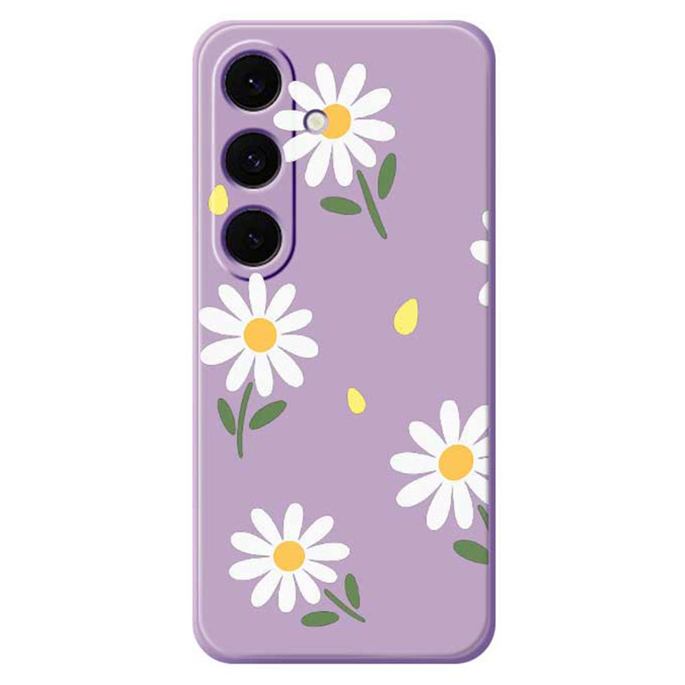 For Samsung Galaxy S25 FE Case Daisy Pattern Printing Straight Edge TPU Phone Back Cover