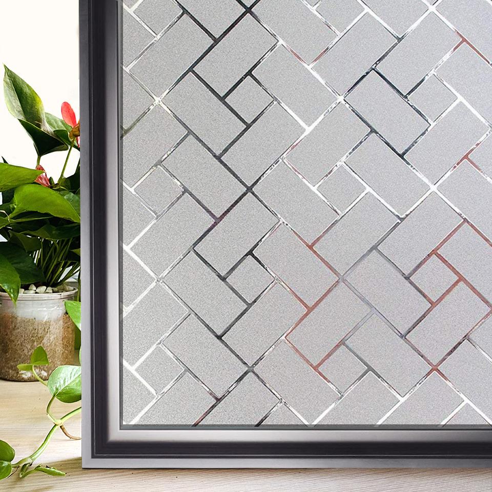 Matte Window Film Privacy Self Adhesive Static Cling 3D Stained Glass Decorative Rainbow Sticker Removable Anti-Uv Vinyl Cover Quality