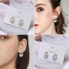 Jewelry Valentine's Day Gift Party Cross Fishtail Earrings Zircon Earrings Piercing 18k Gold Plated