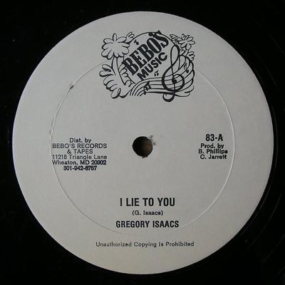 12-дюймовая пластинка GREGORY ISAACS - I Lie To You 83 Bebo's Music 1984 США Регги, Ска и Даб Б/У