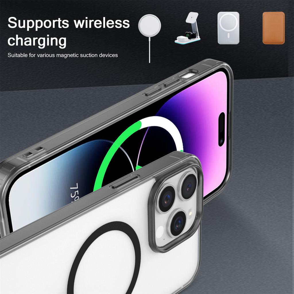 Роскошный беспроводной зарядный чехол Magsafe для iPhone 16 Pro Max Plus с прозрачным магнитным гальваническим покрытием