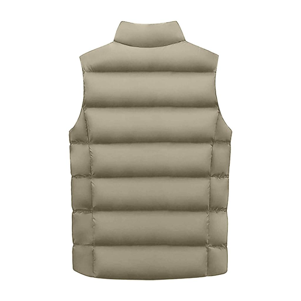 Men Winter Fashion Stand Collar Color Waistcoat Vest Jacket Top Coat