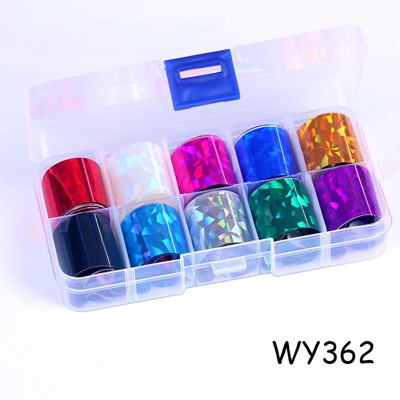 10 шт./кор. голографическая переводная фольга для ногтей, золотая пленка для слайдера, клейкая бумага, звездная наклейка для ногтей, набор для самостоятельного украшения