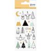 24 autocollants puffies de Noël - lutins et sapins