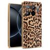 For Xiaomi 15S Pro Case Leopard Print PU Leather Coated PC+TPU Electroplating Phone Cover