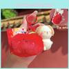 Cute Plush Fruit Stretch Animal Charm For Keychains In Pink Green Orange Red