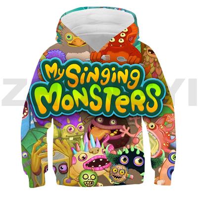 Kawaii My Singing Monsters Game 3D Hoodie Детская одежда в стиле аниме для подростков для девочек, мультфильмов, свободные свитера для мальчиков, повседневная толстовка с капюшоном