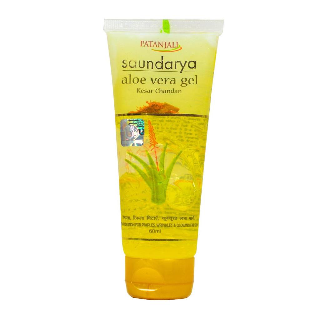 Soundarya: Face Gel with Aloe Vera, Sandalwood and Saffron (60 Ml), Saundarya Aloe Vera Kesar Gel, Patanjali