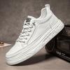 Fashion Youth Teenage Leather Shoes Fashion Designer Mens Sneakers Simple Tennis Casual Shoes Lace-Up Male Vulcanize Footwear Trainers