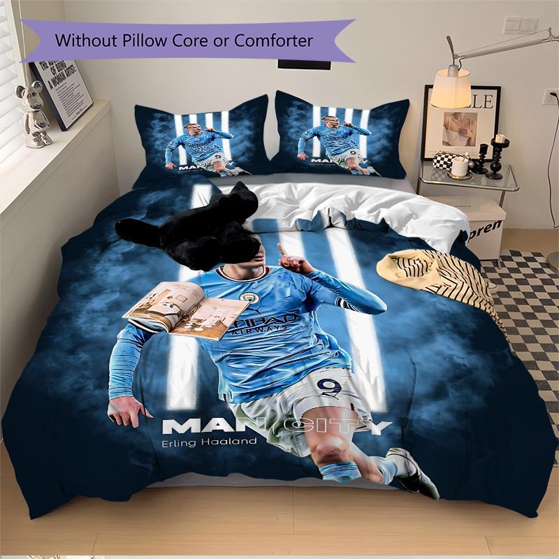 Man City Forward Print 3Pcs Bedding Setduvet Cover With 2 Bedropillowcase Home Birthday Gift