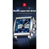 POEDAGAR Luxury Top Man Watch Electronic Square LED Alarm Chronograph Watches Week Date Dual Time Display Quartz Clock