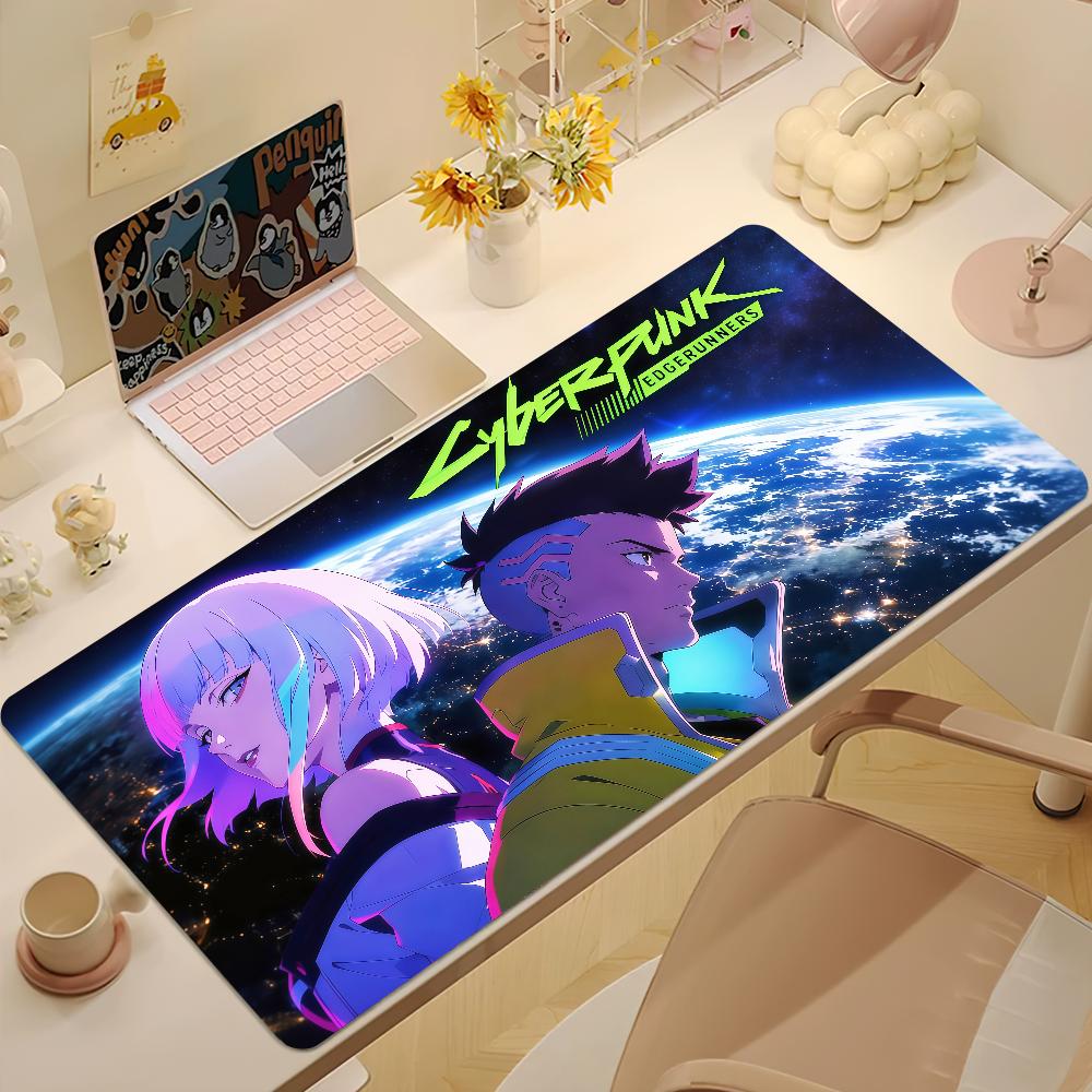 Anime Ccyberpunk Edgerunners Mouse Pad Large Nonslip Lockedge Desktop Computer Desk Mat Keyboard Mousepad Office Gamer Student