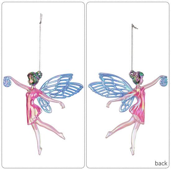 Winter Acrylic Christmas Ornaments Colorful Snowflake Ballerina Dancer Feather Hanging Ornaments for Xmas Tree Decor