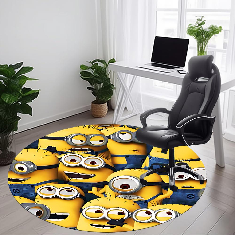 Minions Office Round Area Rug, Under Office Chairs Bedroom Living Room Home Decor a1022157