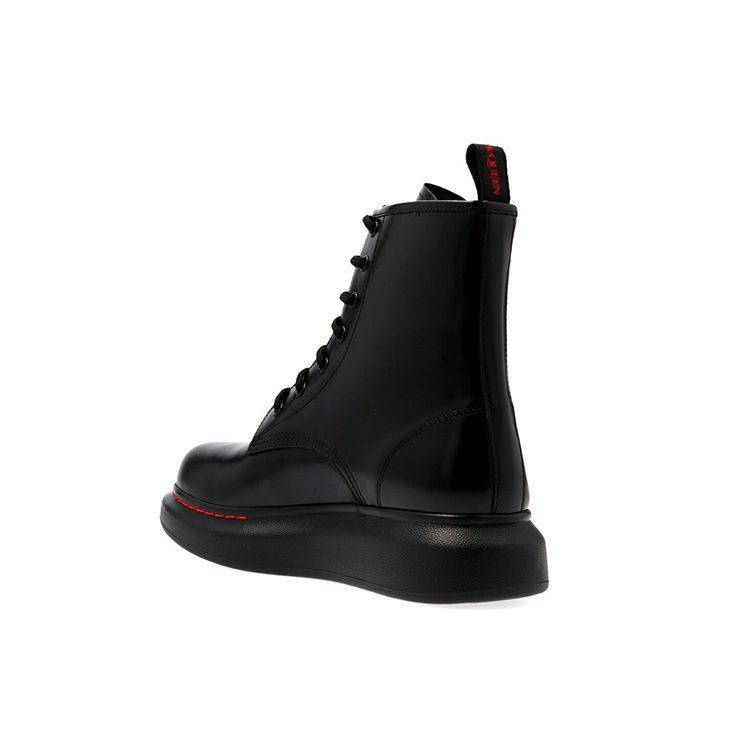 Alexander Mcqueen Черно-красный женский ботильон на платформе из лакированной кожи 586394WHX511000