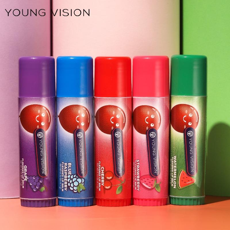 YOUNG VISION Lip Balm 5pcs Combo Set Fruit Flavour Moisturising & Lip Lines Lip Balm