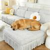 Furniture Sofa Shield With Pleated Draped Skirt Couch Furniture Covers Durable Elastic Cleanable Toasty Covers Anti Slip Sofa Protectors For